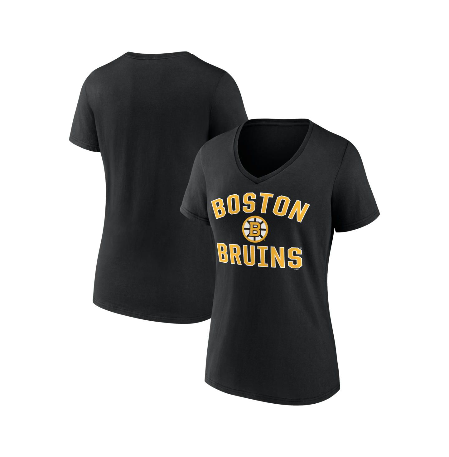 Женская футболка Logo Athletic Black Boston Bruins Arch Victory V-Neck — фото 1