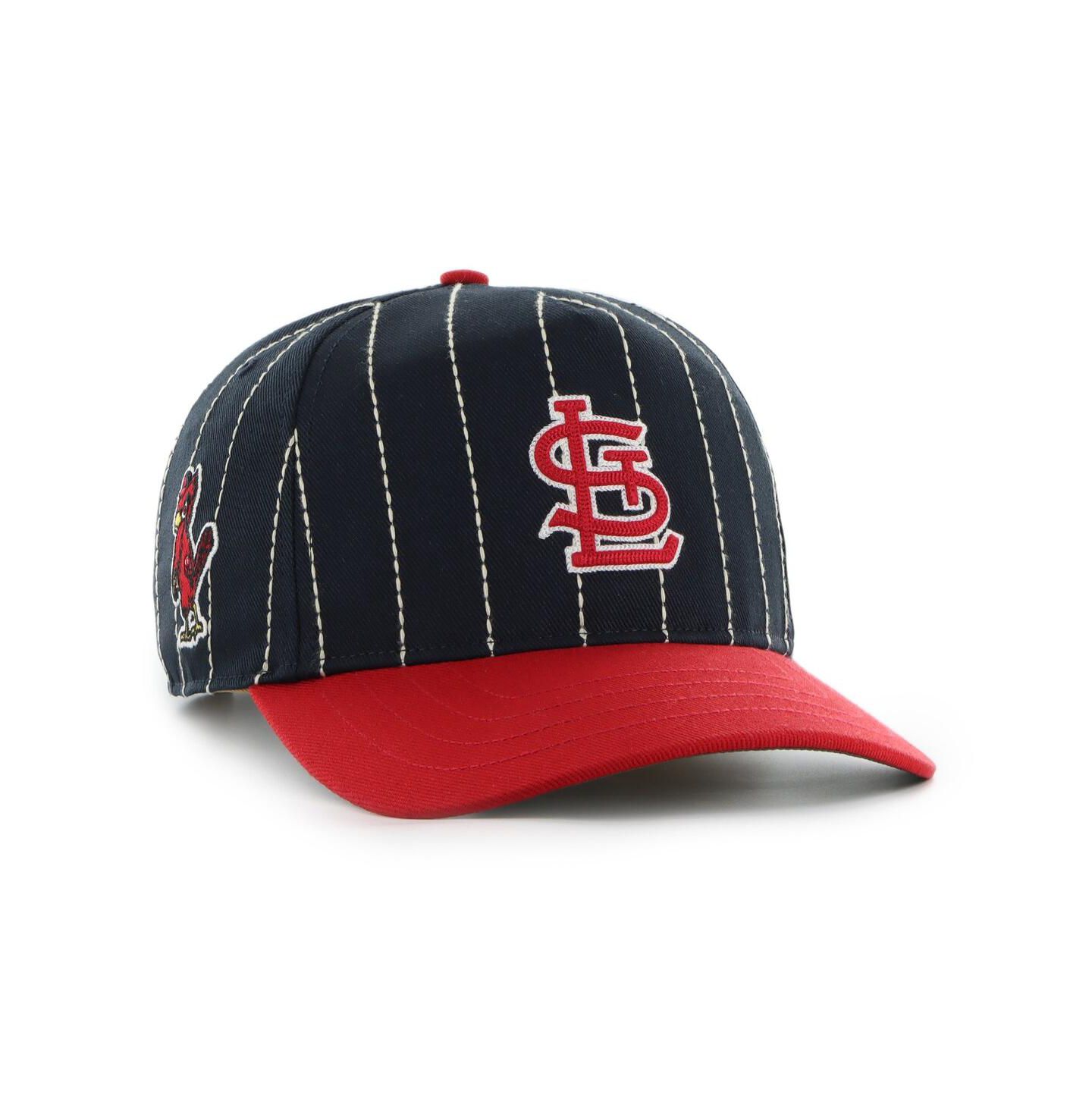 Мужская кепка '47 Brand x Rawlings Navy/Red St. Louis Cardinals Pinstripe Hitch Adjustable Hat — фото 1