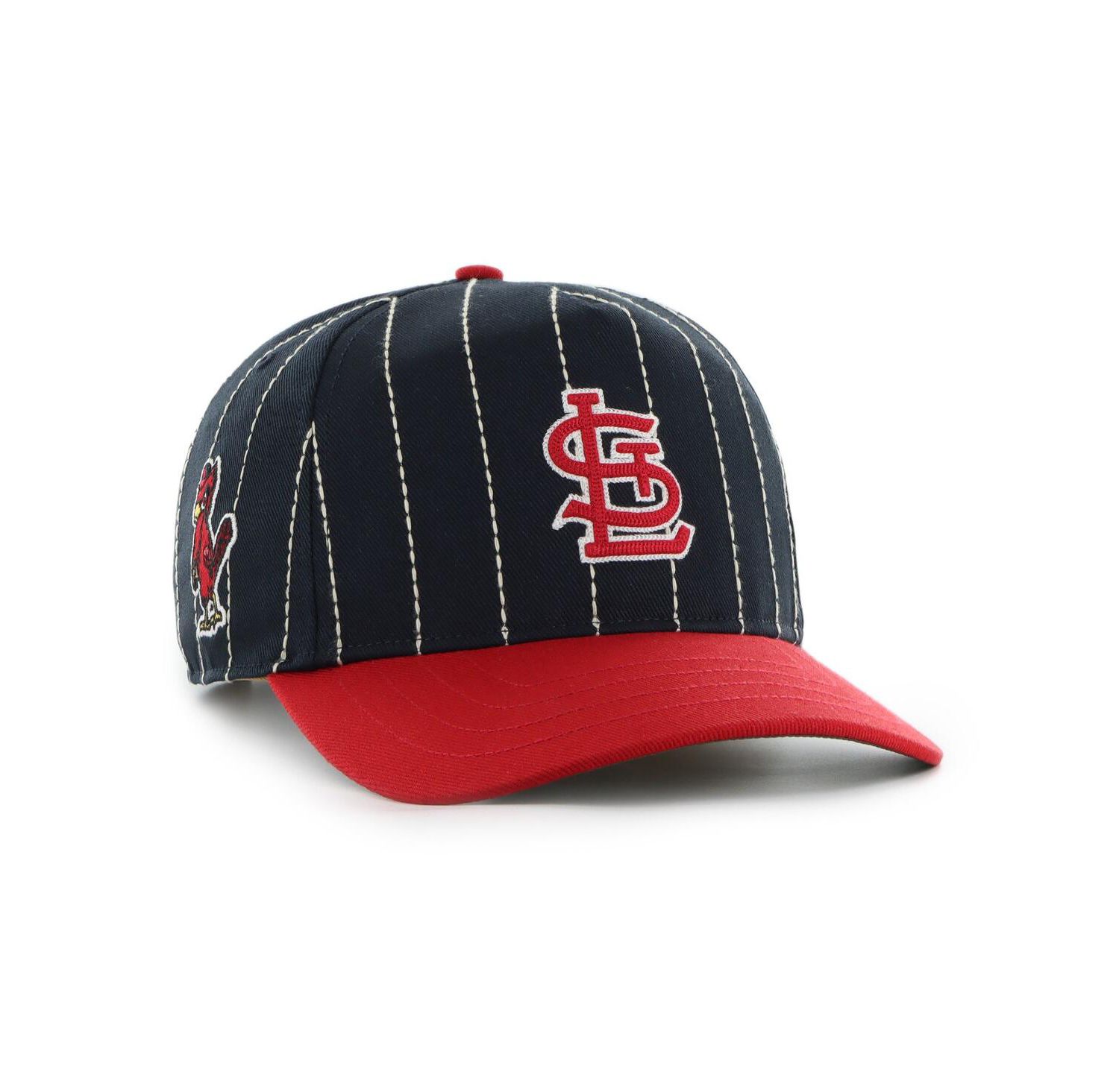Men's x Rawlings Navy/Red St. Louis Cardinals Pinstripe Hitch Adjustable Hat