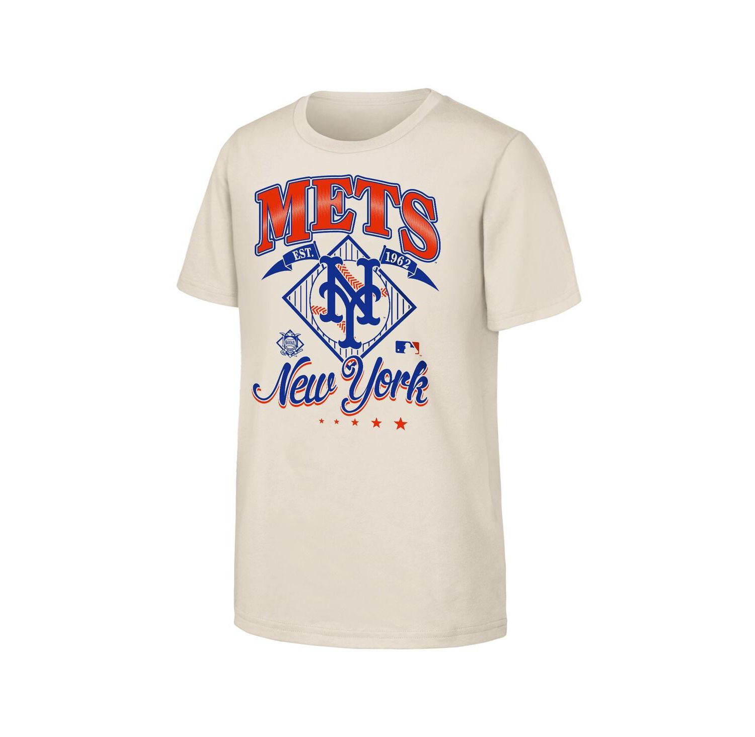 Big Boys and Girls Natural New York Mets Triple Hit T-Shirt