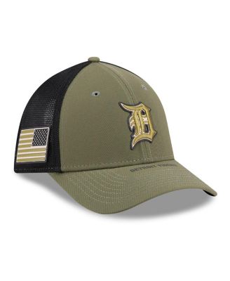 Men's Olive Detroit Tigers 2026 Armed Forces Day 39THIRTY M-Crown Flex Hat