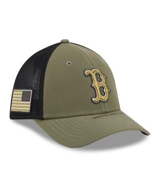 Men's Olive Boston Red Sox 2026 Armed Forces Day 39THIRTY M-Crown Flex Hat