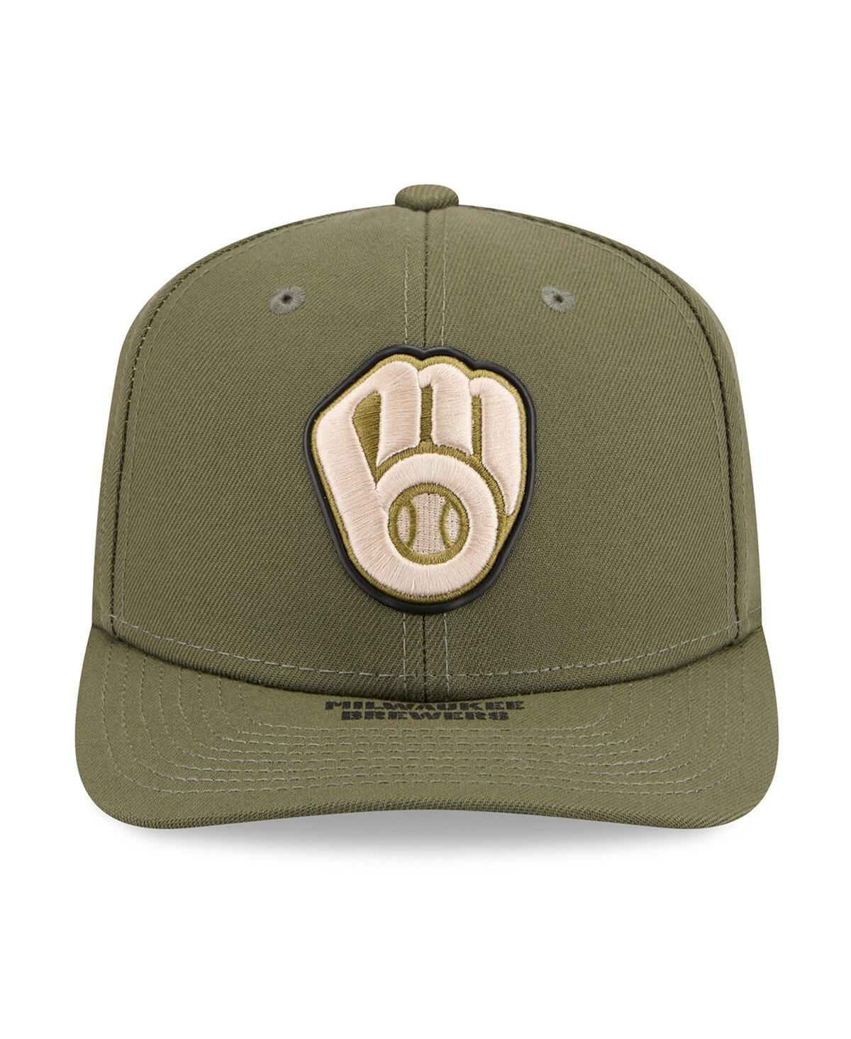 New Era Men's Olive Milwaukee Brewers 2026 Armed Forces Day 9SEVENTY Adjustable Hat