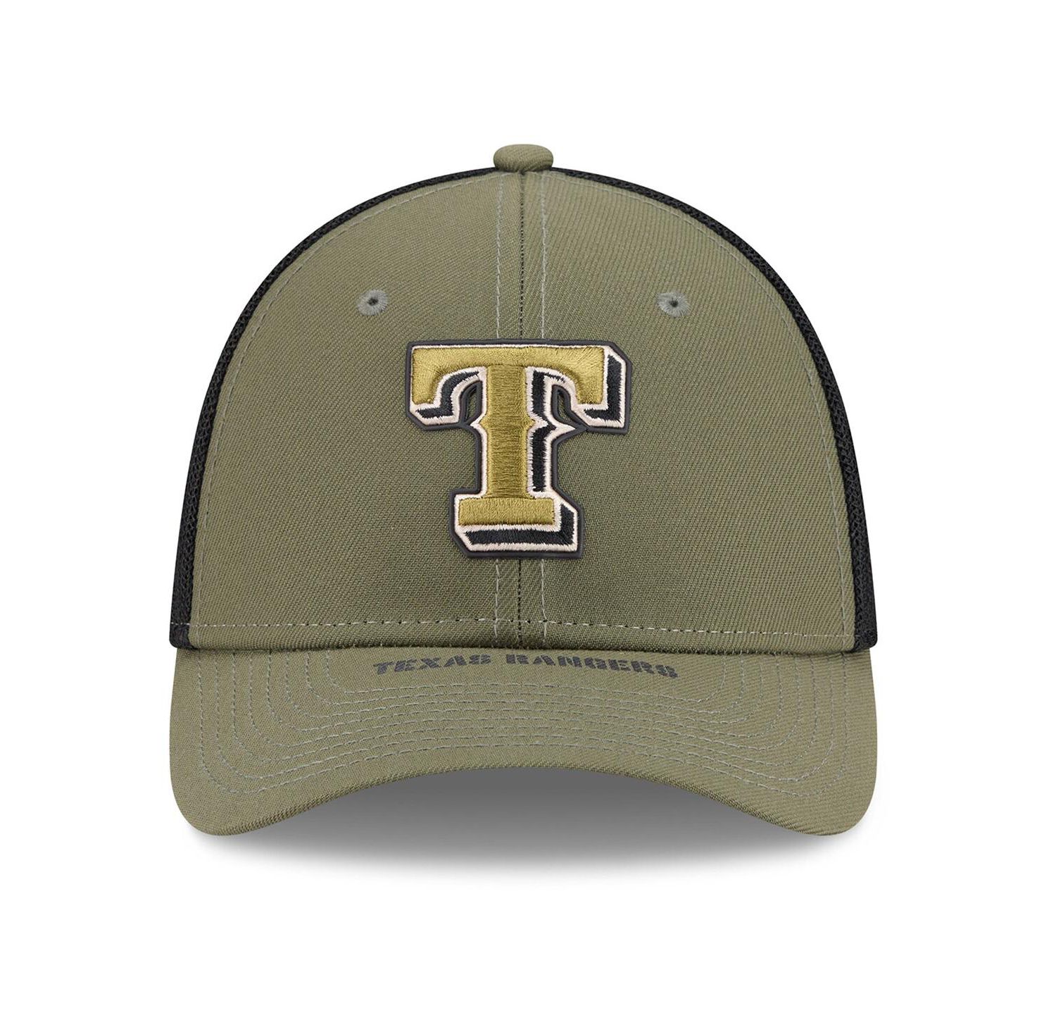 Men's Olive Texas Rangers 2026 Armed Forces Day 39THIRTY M-Crown Flex Hat