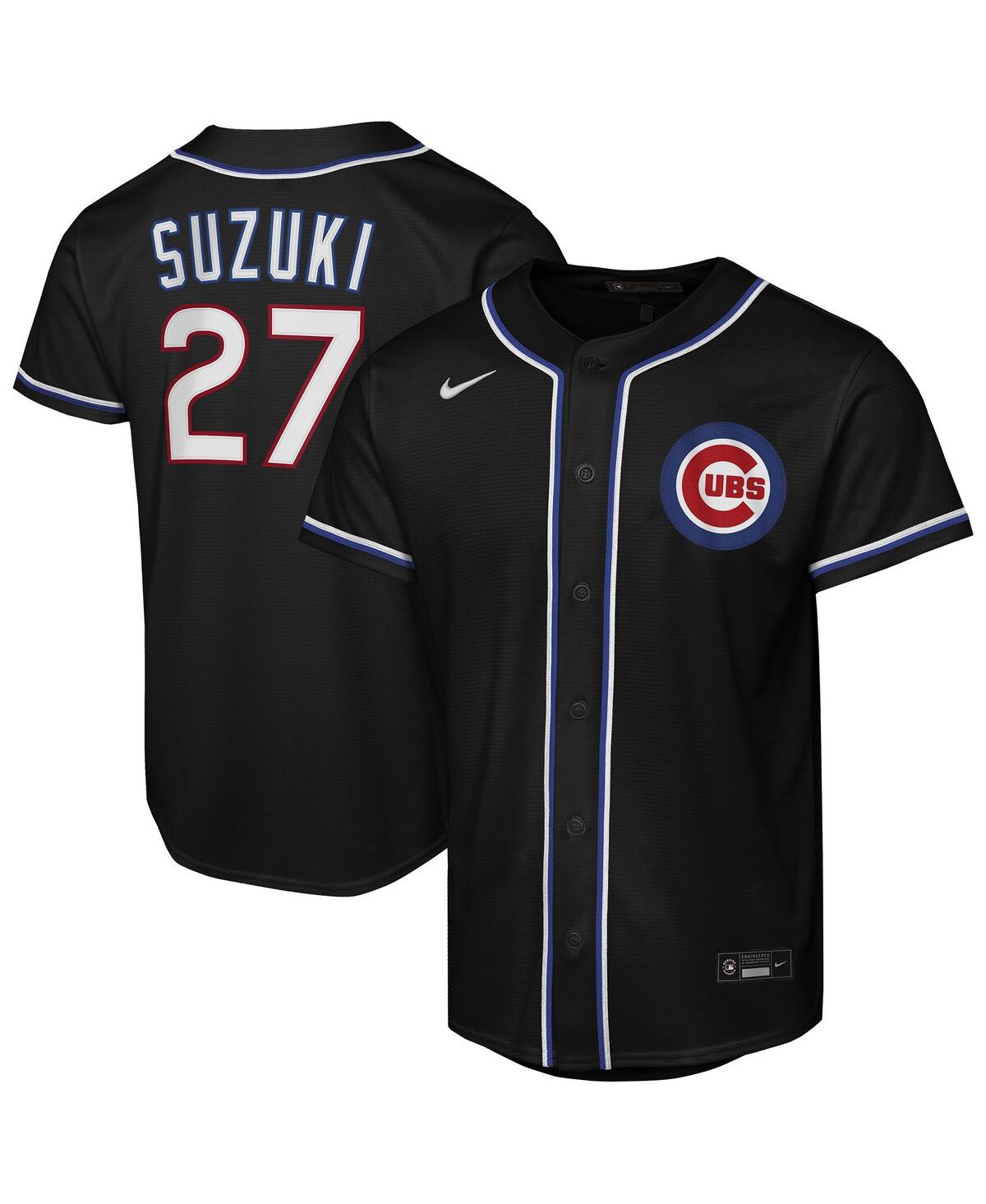 Nike Big Boys and Girls Seiya Suzuki Black Chicago Cubs Fashion Replica Player Jersey