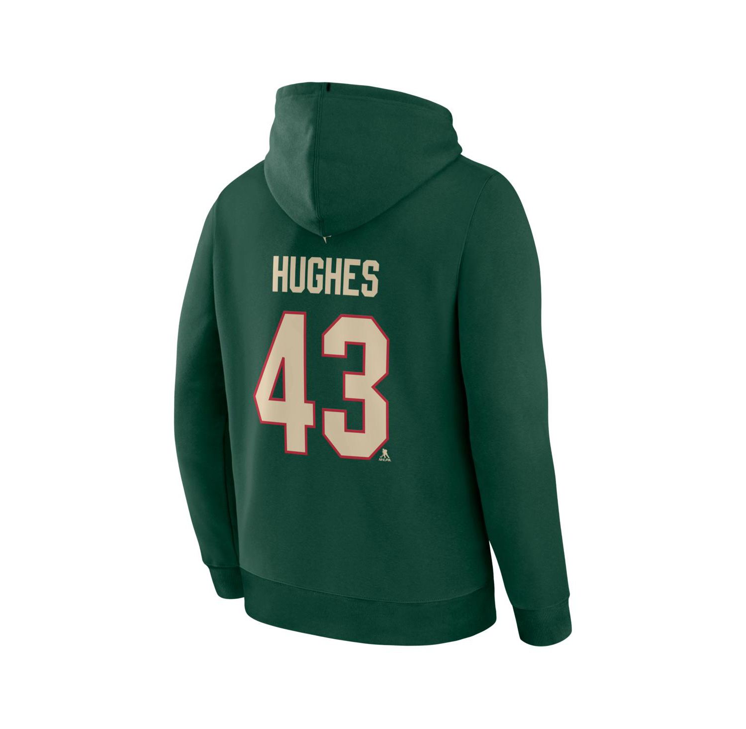 Men's Quinn Hughes Green Minnesota Wild Authentic Stack Name & Number Hoodie