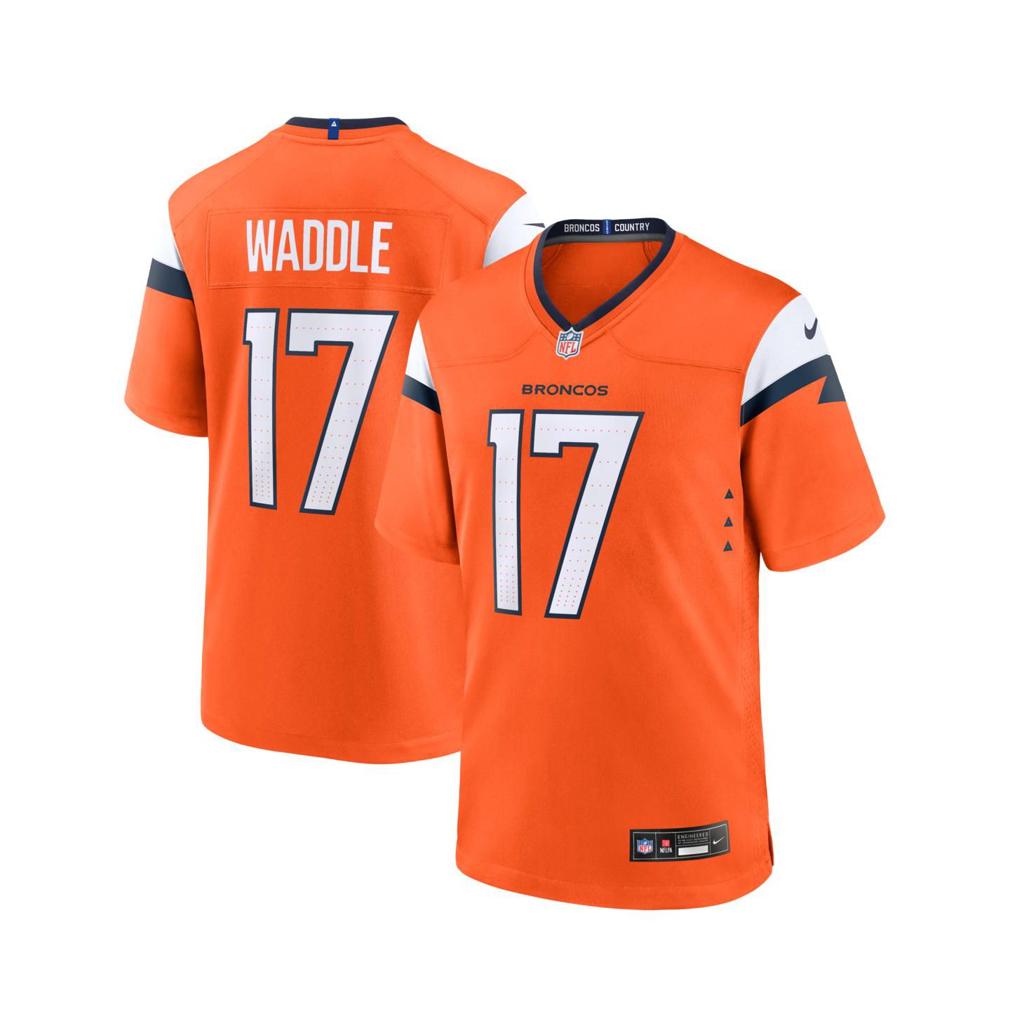 Мужской топ Nike Jaylen Waddle Orange Denver Broncos Game Jersey — фото 1