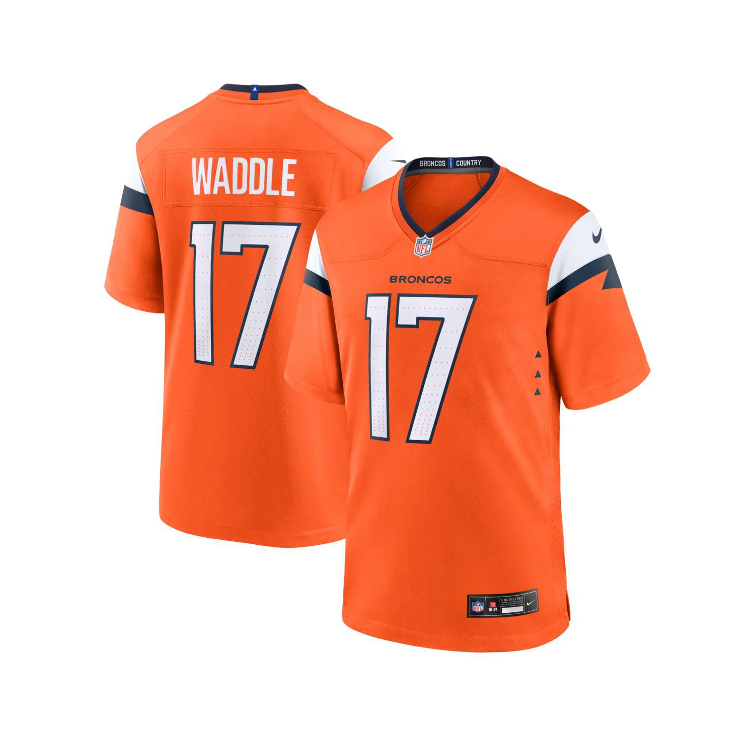 Men's Jaylen Waddle Orange Denver Broncos Game Jersey