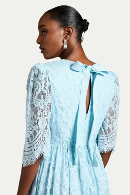 women midi dress Florida Midi Dress in Mini Navy Polka Dot