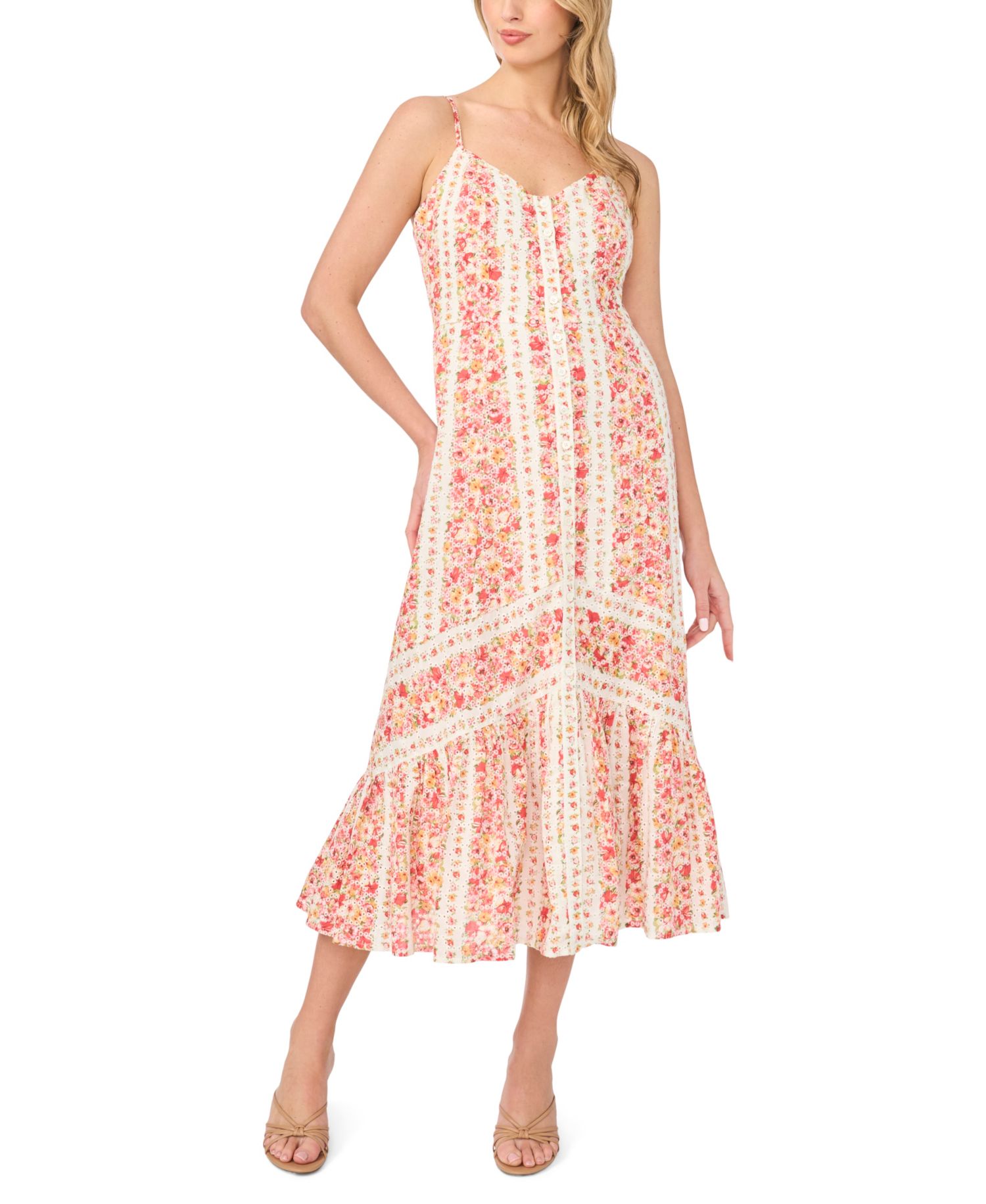 Women's Sleeveless V-Neck Midi Dress