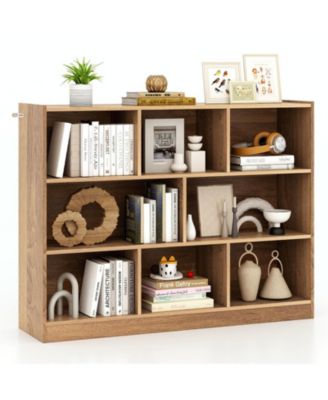 8-Cube Open Bookcase with Raised Edge Top