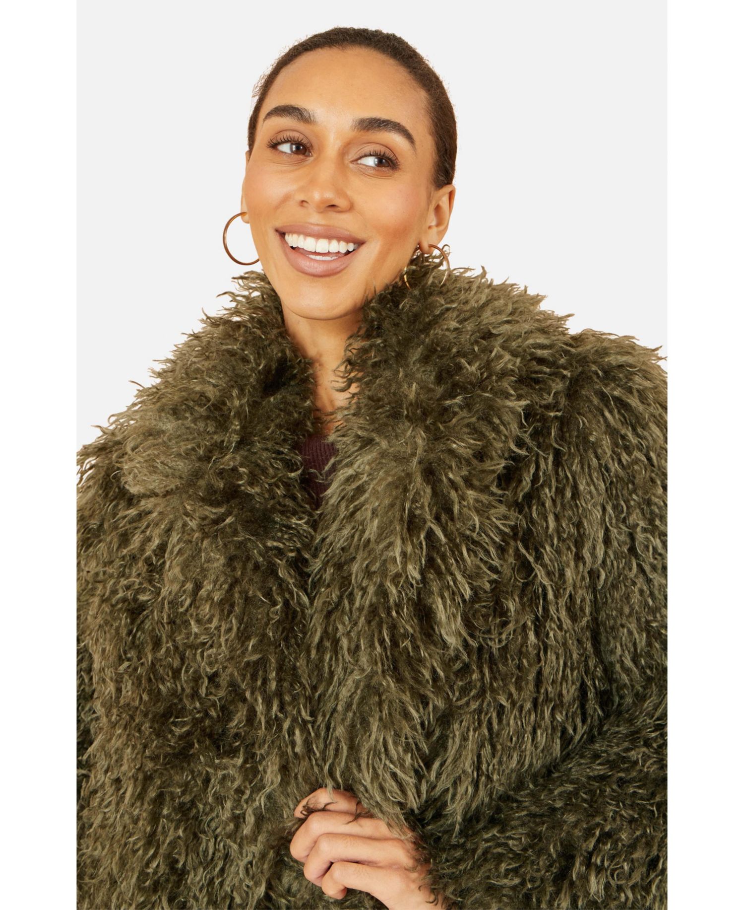Women's Luxe Long Hair Faux Fur Coat