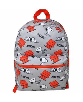 Gray Snoopy 16" Nylon School Backpack for Kids, with a front Pocket