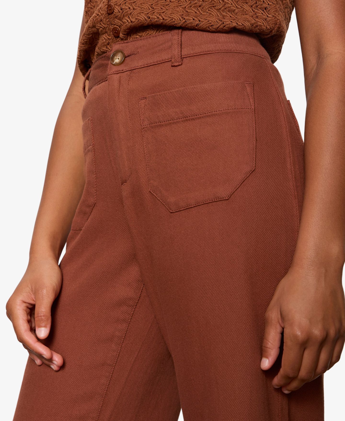 Женские брюки Sanctuary Soft Marine Cotton Cropped Pants, цвет: Глиняный — фото 4