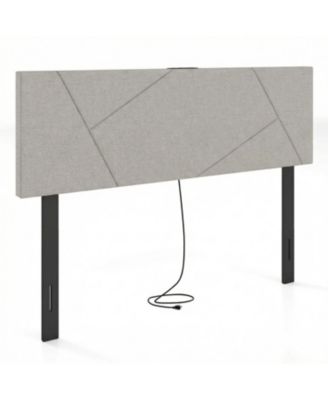Upholstered Geometric Bed Head Board, Contemporary Padded Bedroom Headboard Style