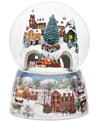 Roman Musical Revolving Train Snow Globe with Winter Scene Base - Macy's