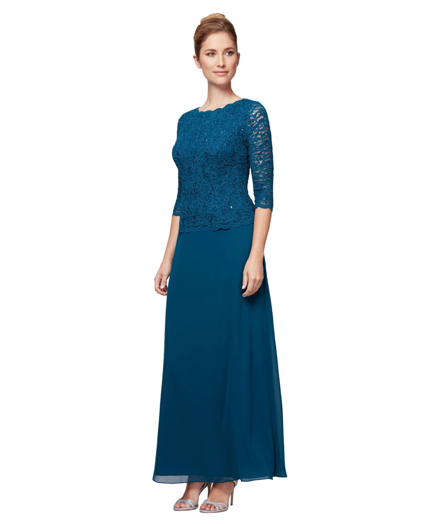 Petite Sequin Lace Gown