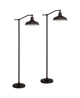 Kayne Farmhouse Rustic 61" Tall Standing Floor Lamps Set of 2 Lights Downbridge Adjustable