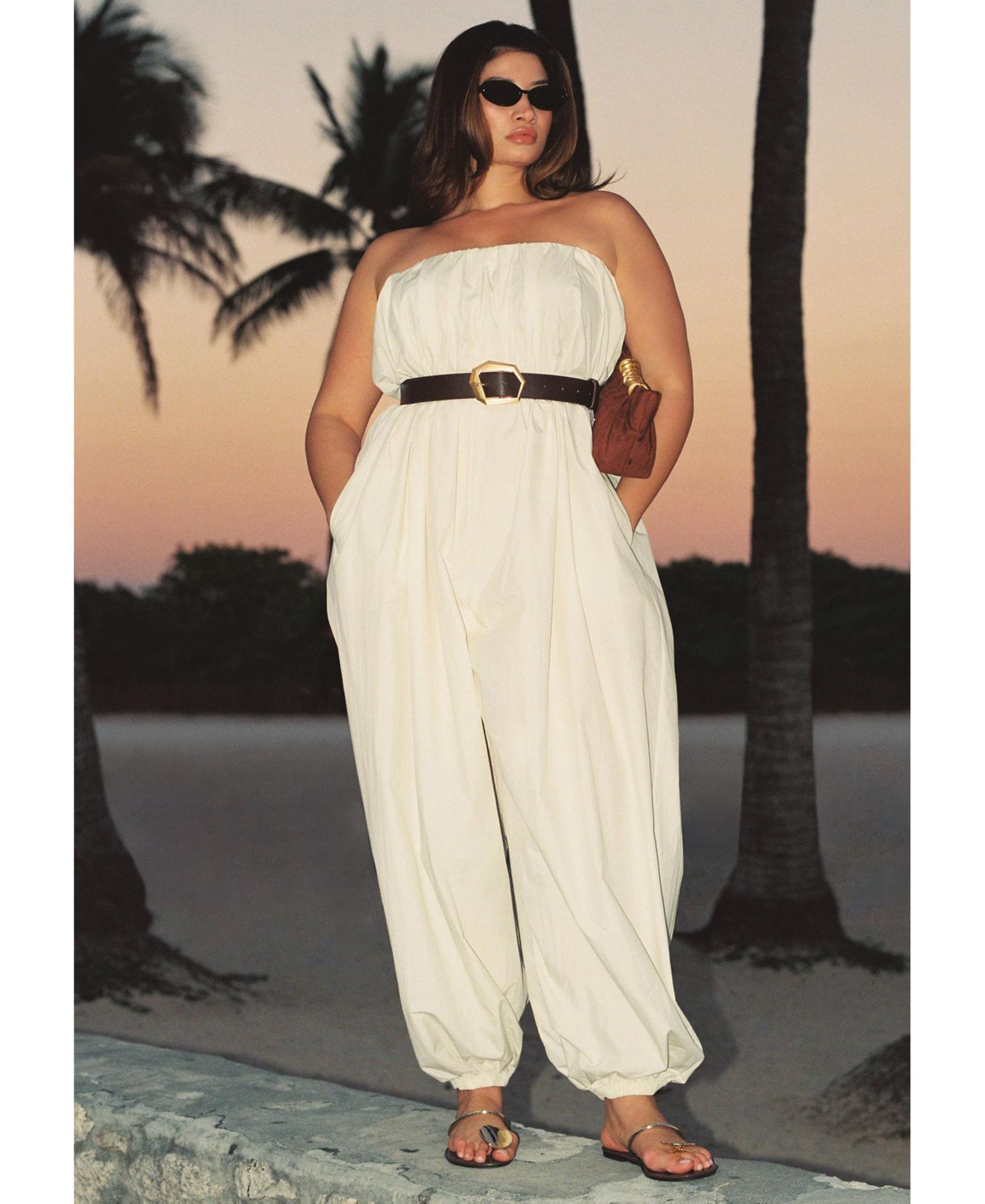 Women's Belted Balloon Jumpsuit