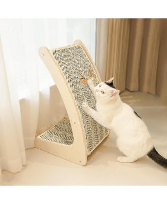 Cat Scratcher Sisal Ramp L Shape Scratch Pad Indoor Cats Wall Furniture Protector Large
