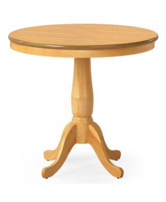 Round Wooden Pedestal Side Table, Pub Style Accent Table for Living Room
