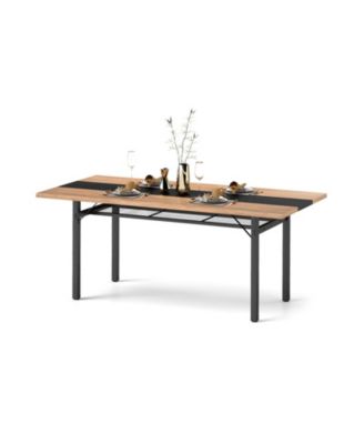 6 Foot Dining Table with Heavy Duty Metal Frame Seats