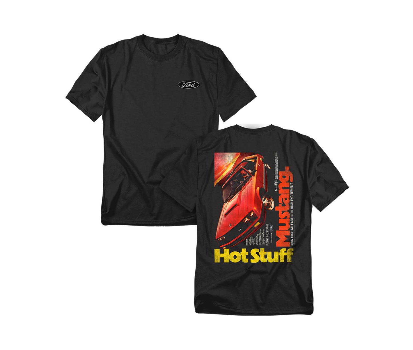 Мужская футболка Mustang Ford Hot Stuff Front Back, цвет: Чёрный — фото 2