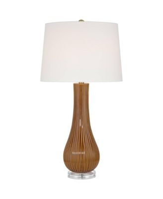 Shannon 30 1/2" High Stripe Ceramic Gourd Table Lamp