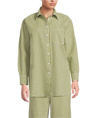 Women's Oversized Seersucker Shirt
