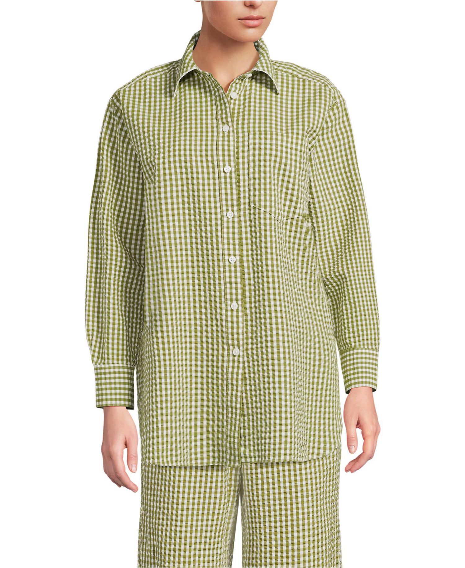 Винтажный Лаймовый Зелёный Gingham