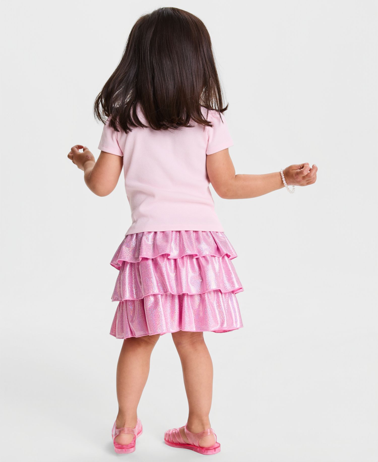 Toddler Girls' 12M-5T T-Shirt and Sparkle Tiered Skort, 2-Piece Set