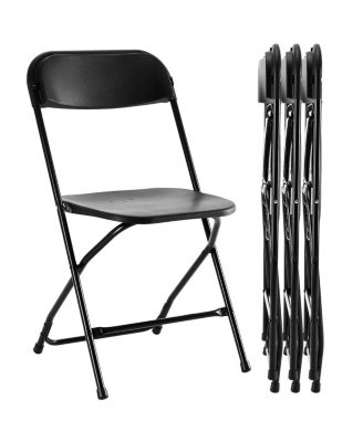 Portable Folding Chair with Cushion, Stackable Indoor Outdoor Seating