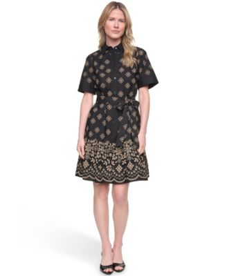 jessica howard petite fit and flare dress Jessica Howard Petite Textured Ottoman Fit and Flare Dress - Black