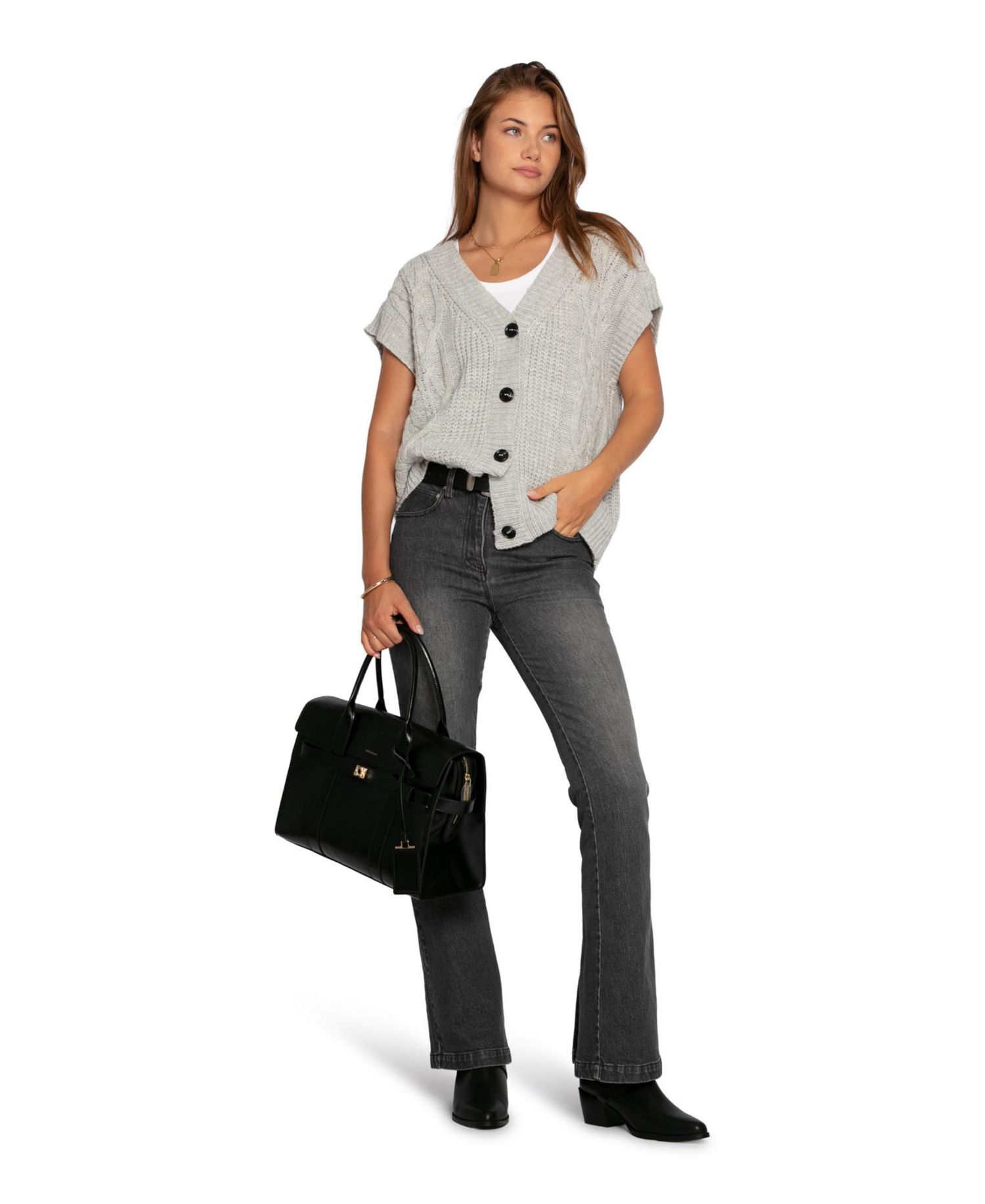 Women's Rosette Oversized Knitted Vest