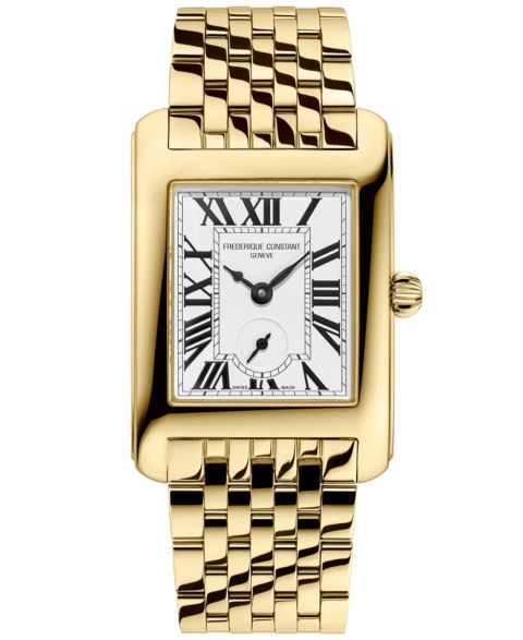 Женские часы Frederique Constant Carree Gold-Tone Stainless Steel Bracelet Watch, 25.2mm
