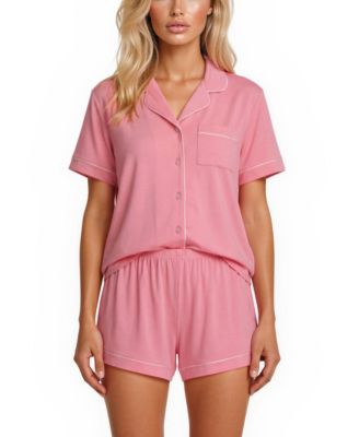 Women's Annie Button-Down Shorty Notch Pajama Set, 2-Piece