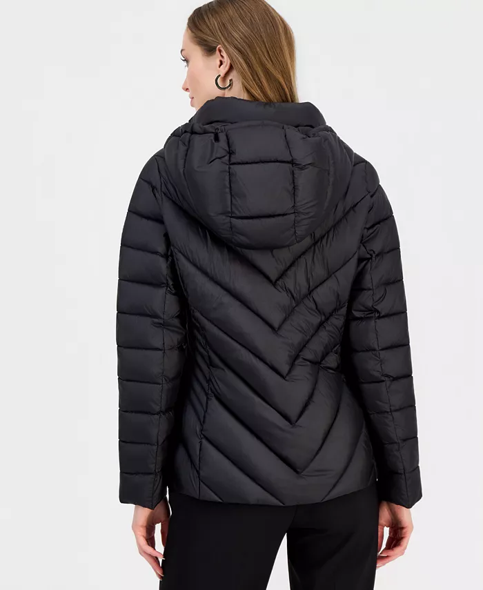 Women's Hooded Packable Puffer Coat - thumbnail 3