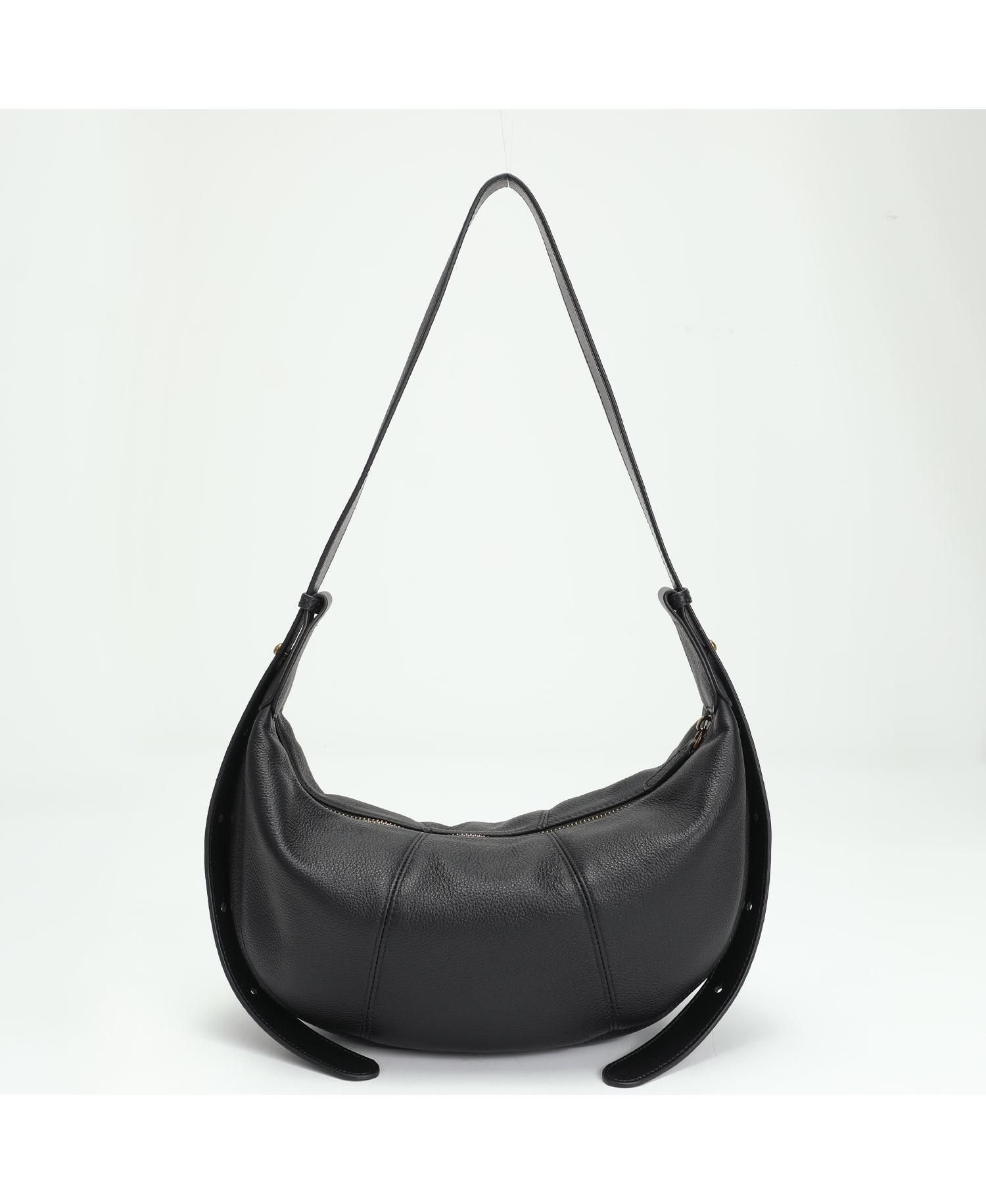 Vera Leather Crescent Bag Half-Moon Hobo Croissant Style Dumpling Shoulder Purse
