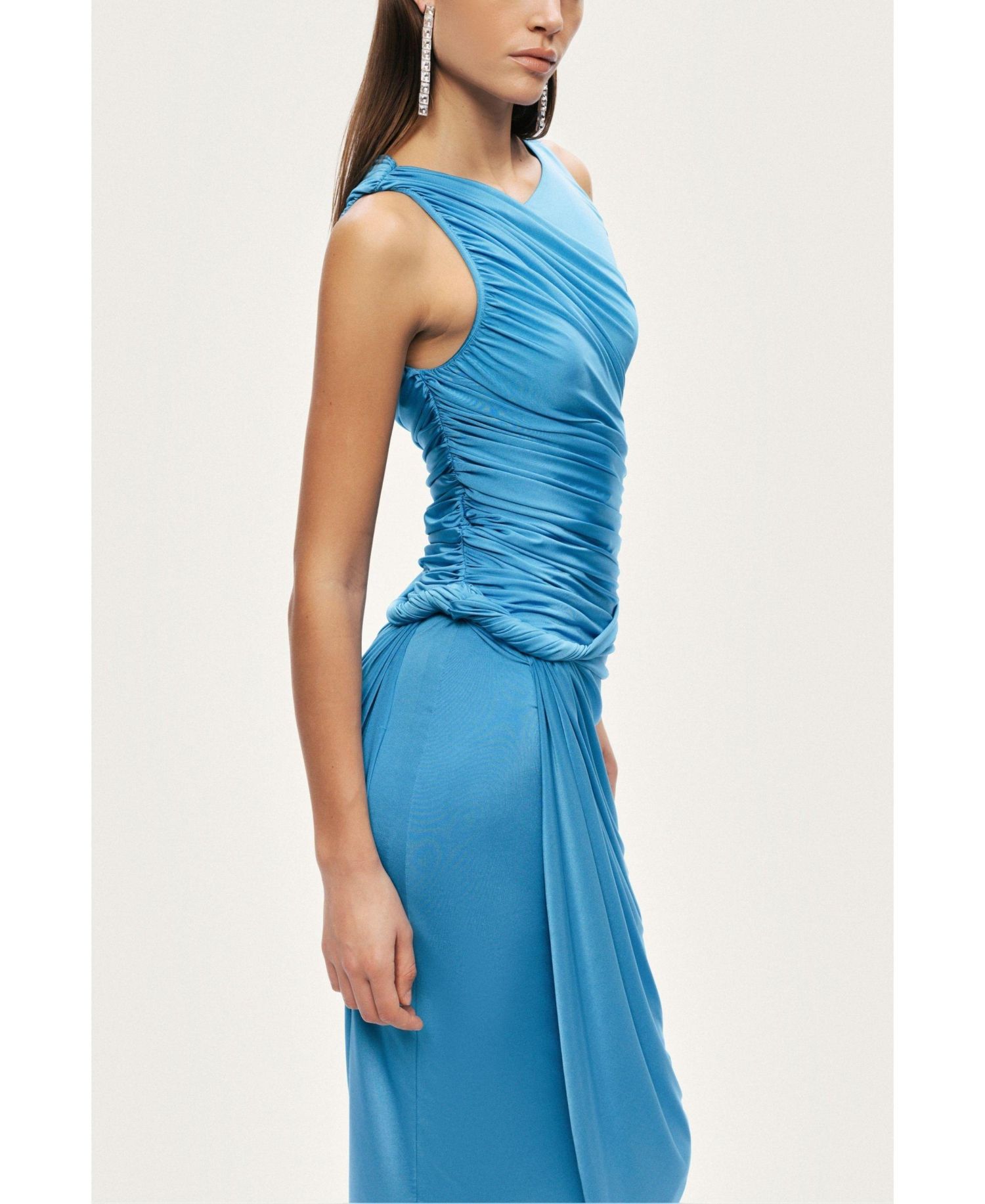 Women's Draped Sleeveless Maxi Dress