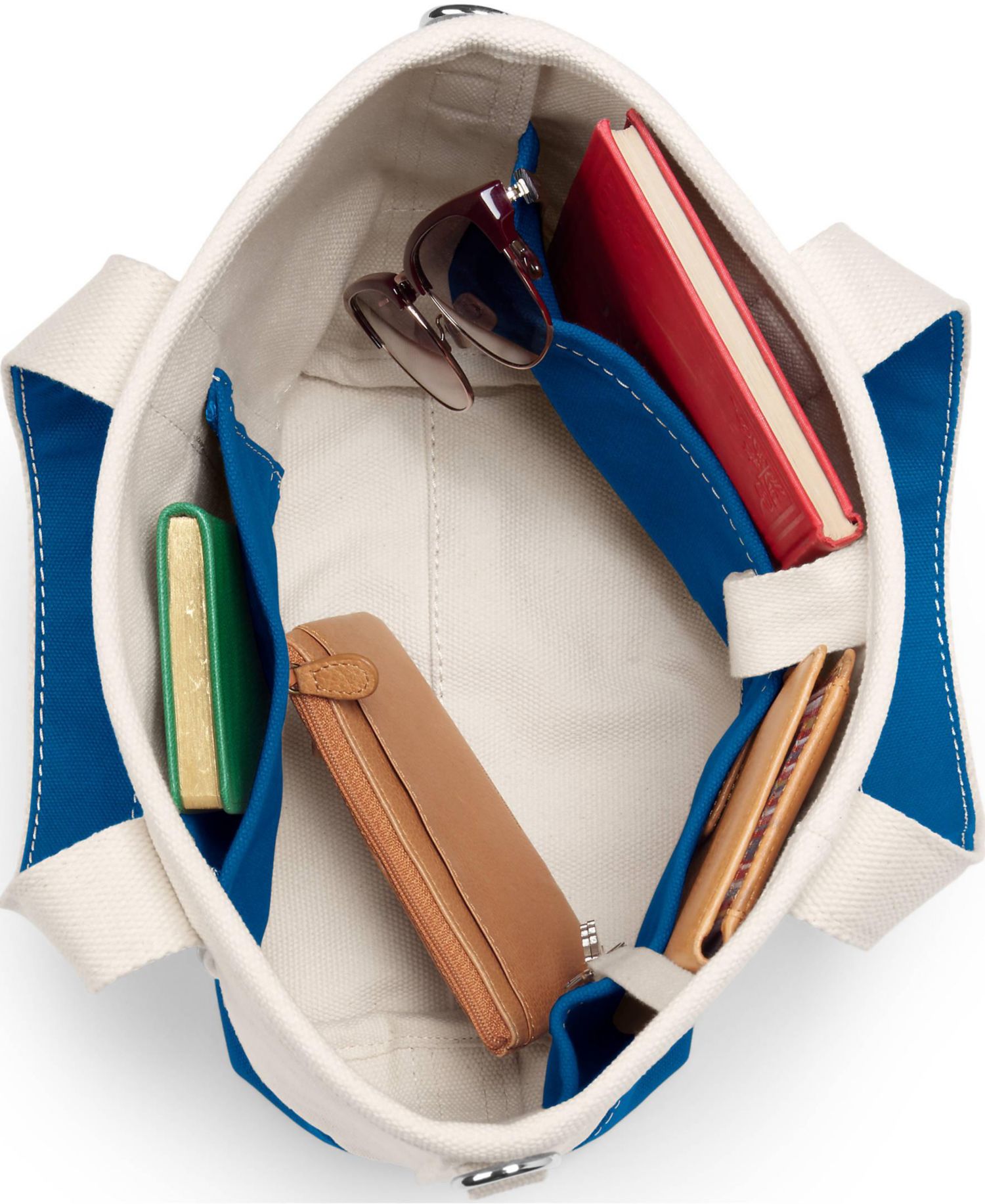 Small 3 Pocket Open Top Canvas Tote Bag