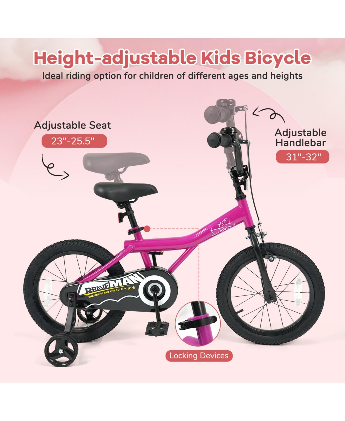 Slickblue Toddler Easy-Learn Bike with Detachable Training Wheels