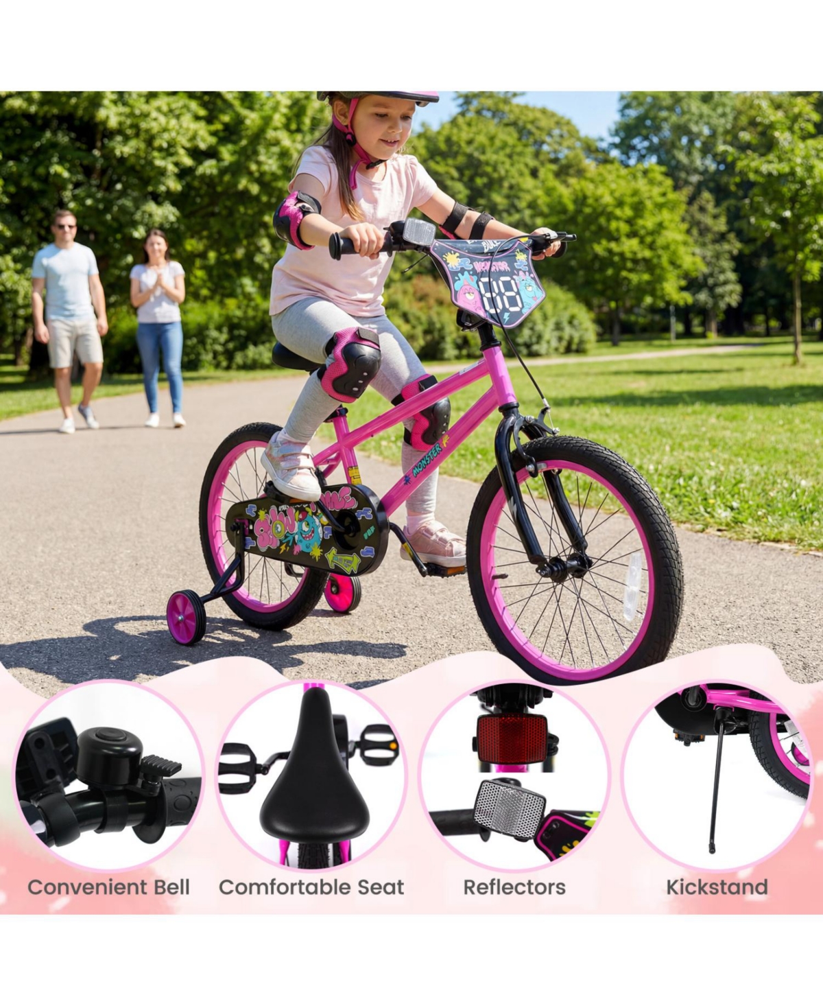 Slickblue Kids Bicycle with Training Wheels