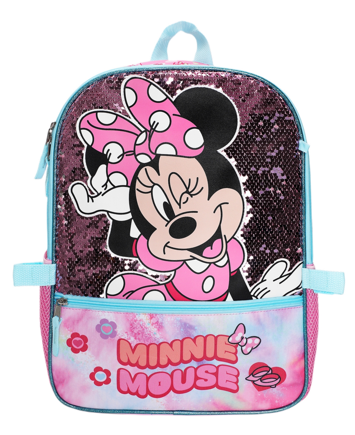 Minnie Mouse Boys' and Girls' Backpack, Lunch Bag, Pencil Case, Key Chain and Carabiner, 5-Piece Set