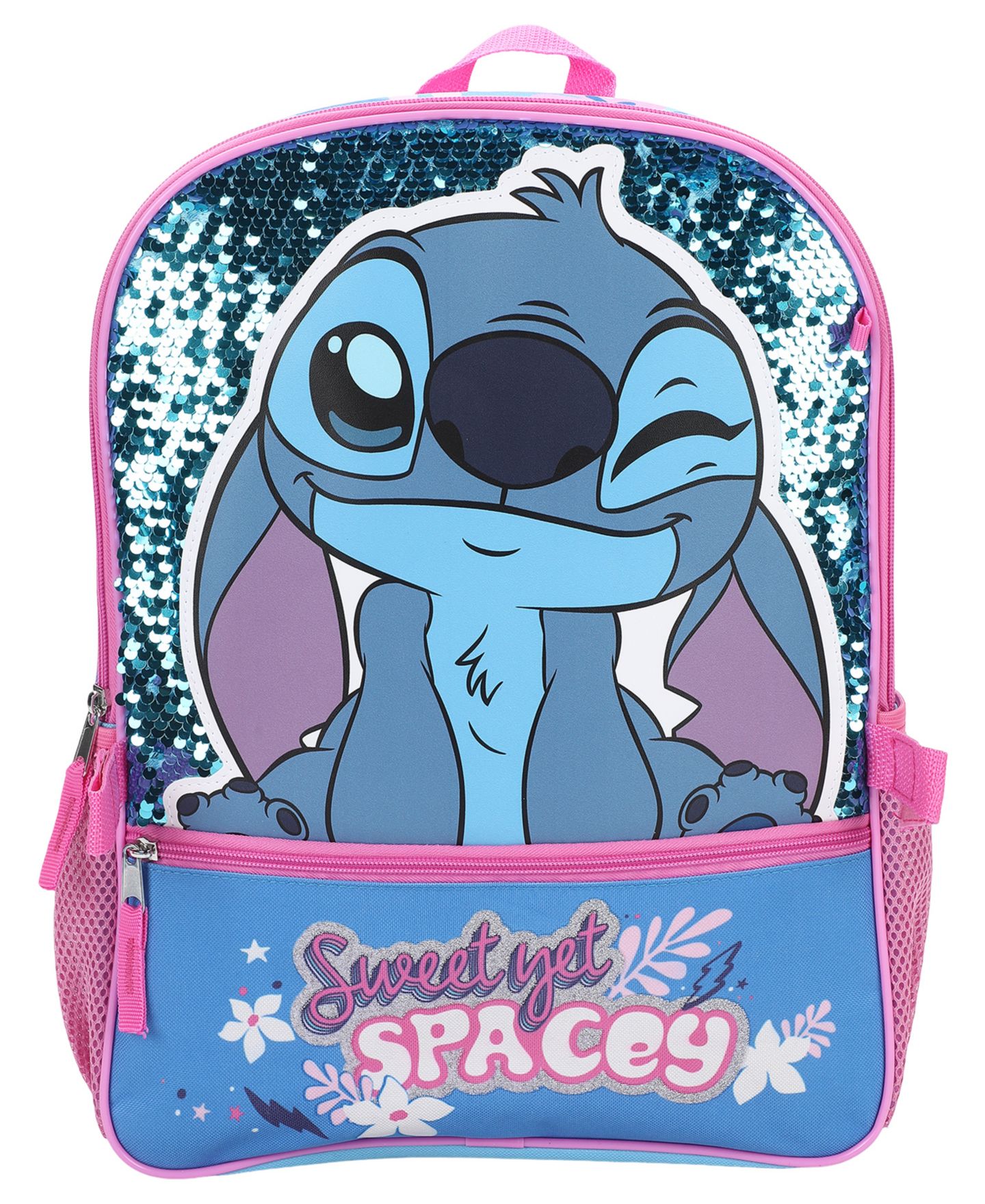 Детские сумки Stitch Backpack, Lunch Bag, Pencil Case, Key Chain and Caraniber, 5-Piece Set, цвет: Синий — фото 2