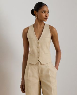 Women's Tweed V-Neck Sleeveless Vest