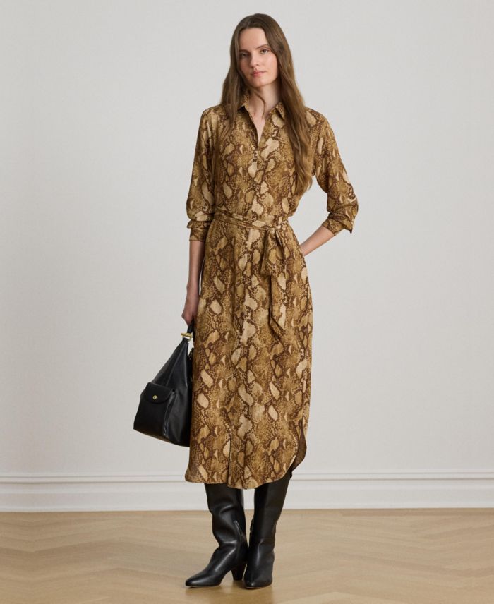 Lauren Ralph Lauren Women's Collared Long-Sleeve Shirt Dress