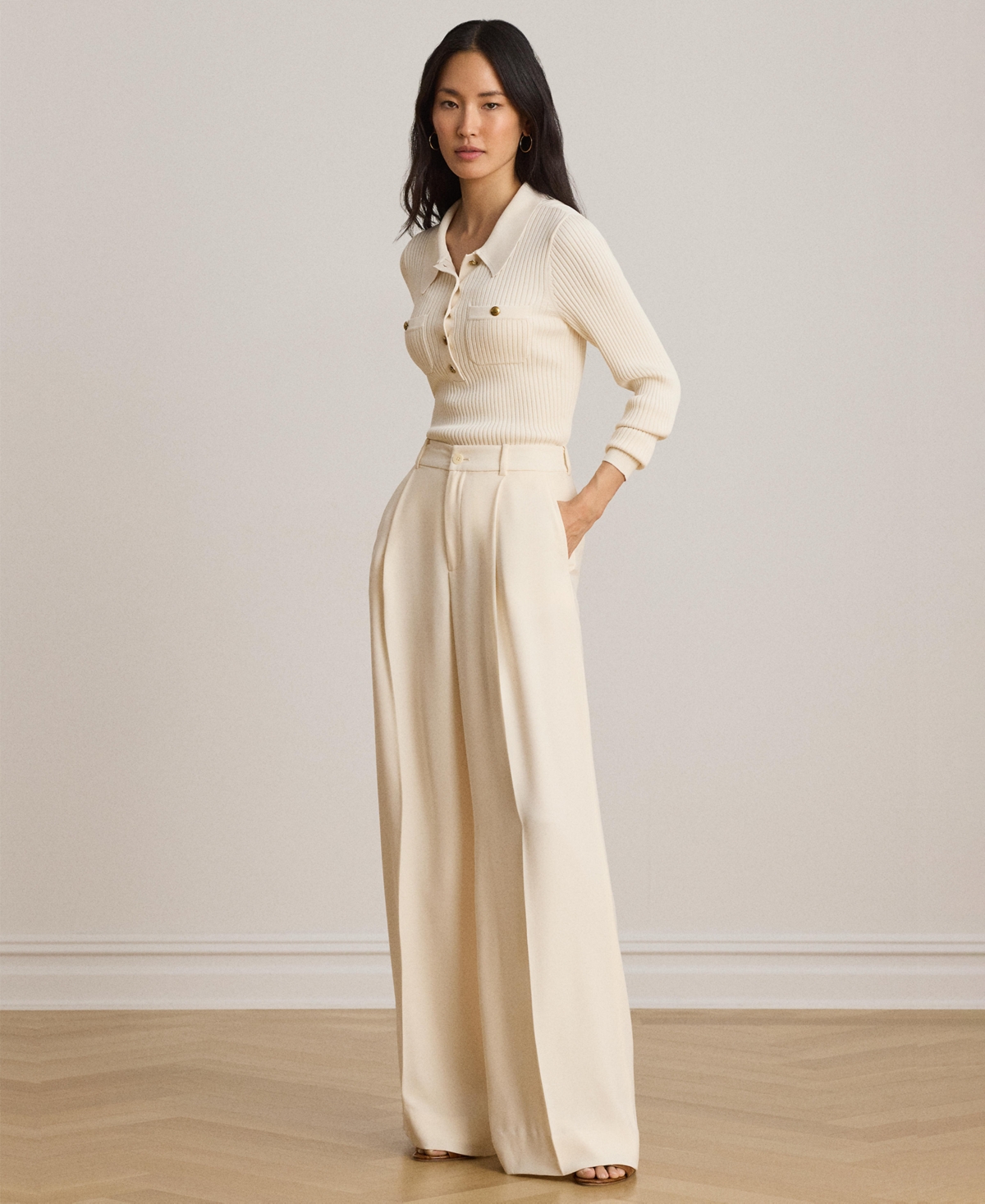 Lauren Ralph Women's High-Rise Wide-Leg Pants