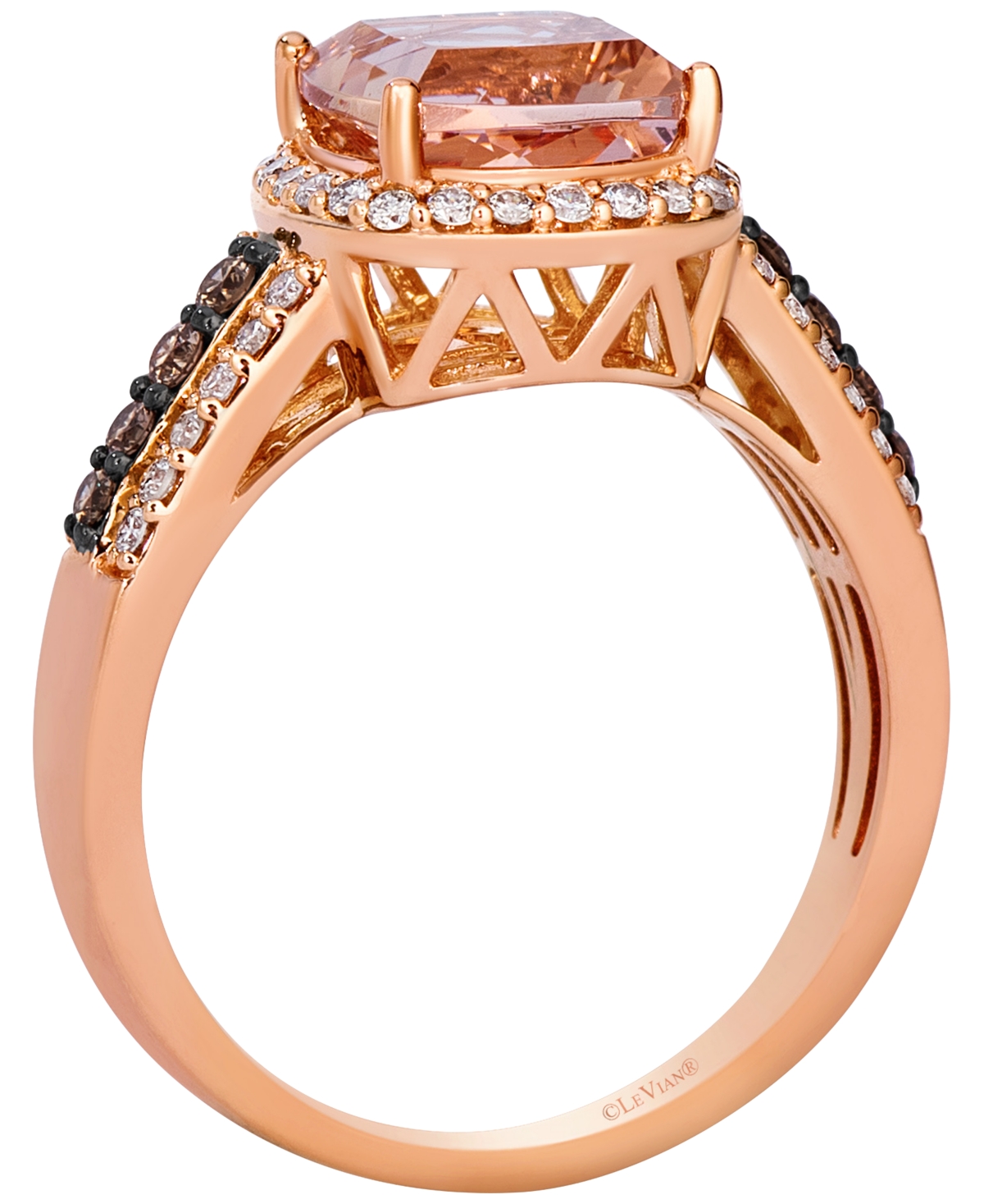 Le Vian Morganite (1-5/8 ct. t.w.), Nude Diamond (1/4 ct. t.w.) & Chocolate Diamond (1/6 ct. t.w.) Ring in 14k Strawberry Gold