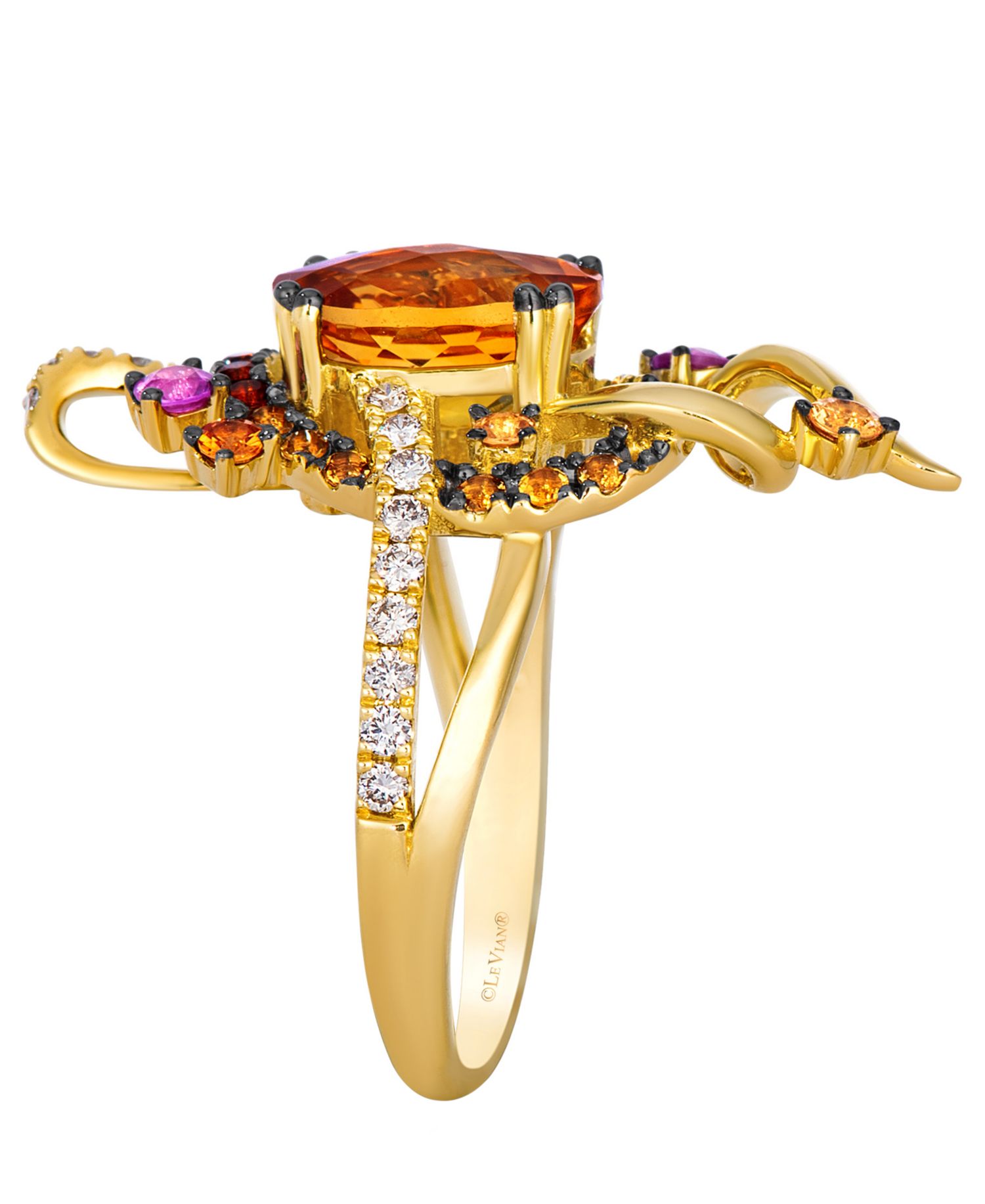 Crazy Collection Cinnamon Citrine®, Multi-Gemstone & Vanilla Diamond (1/5 ct. t.w.) Ring in 14k Honey Gold