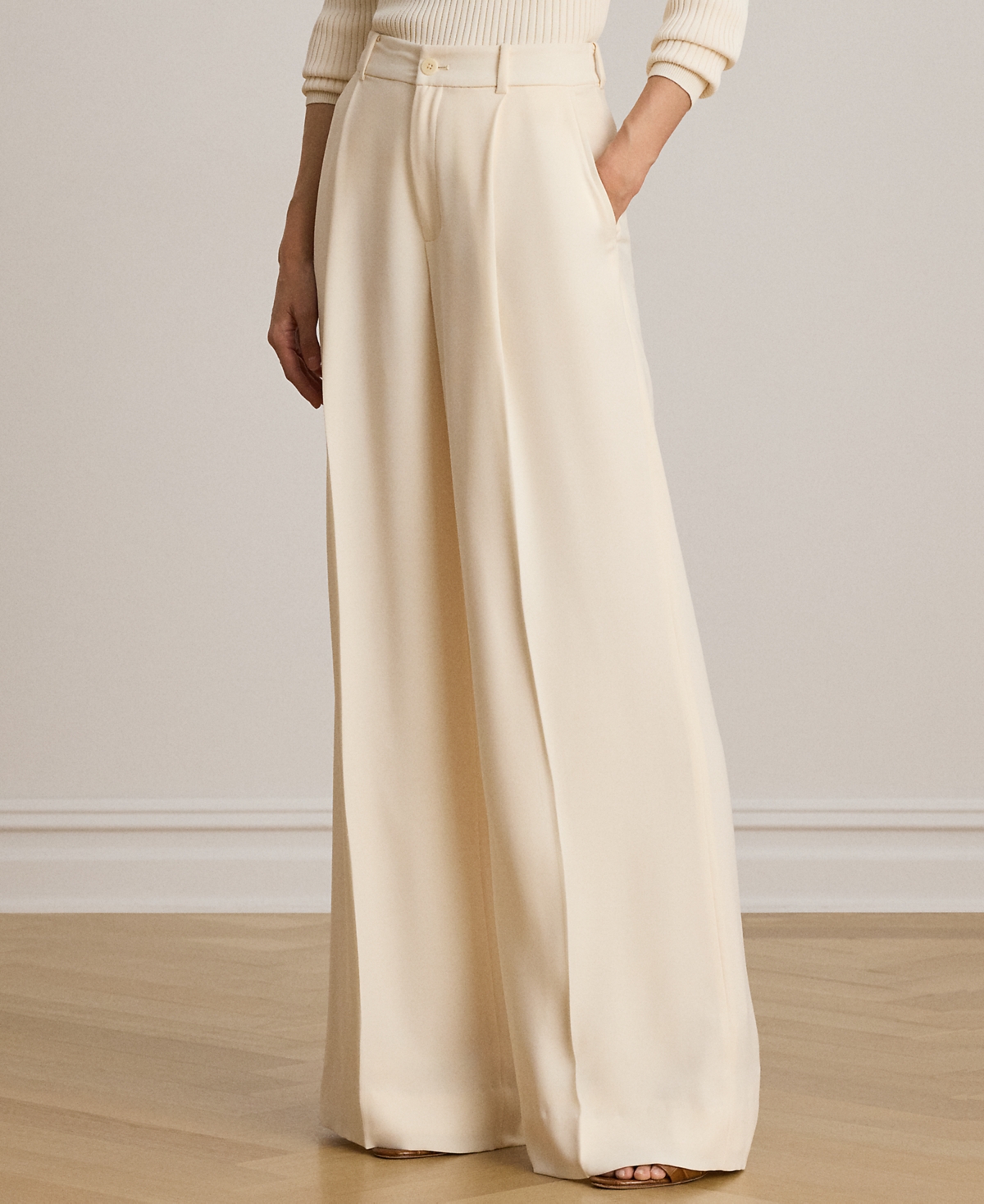 Lauren Ralph Petite High-Rise Wide-Leg Dress Pants